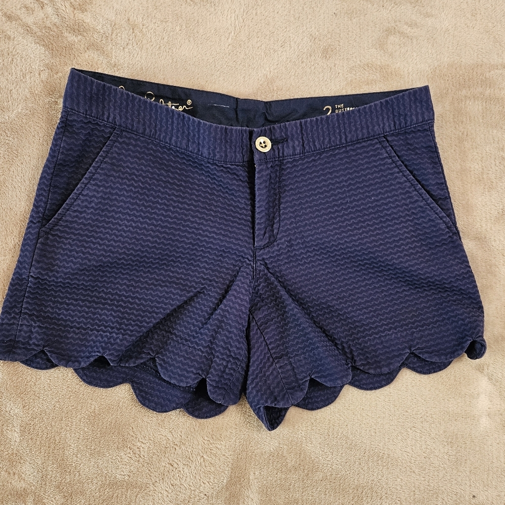 LILLY PULITZER BUTTERCUP SHORTS NAVY BLUE